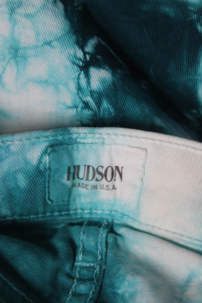 Hudson Women's Straight Leg Tie Dye Jeans Blue White Size 27