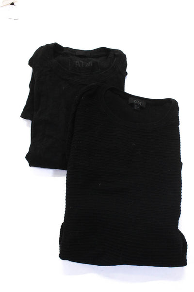 ATM Cos Women's Short Sleeve Tee Pullover Sweater Black Size M L Lot 2