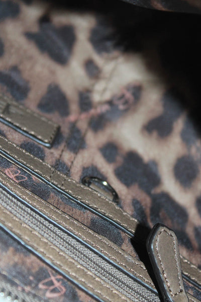 B Makowsky Womens Leather Darted Zipped Tied Knot Tassel Hobo Handbag Brown