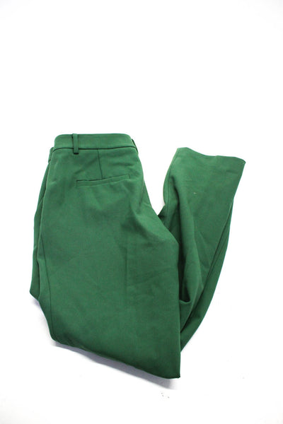 Tibi Women's Mid Rise Straight Leg Dress Pants Green Size 2