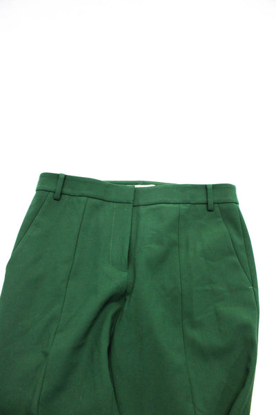 Tibi Women's Mid Rise Straight Leg Dress Pants Green Size 2