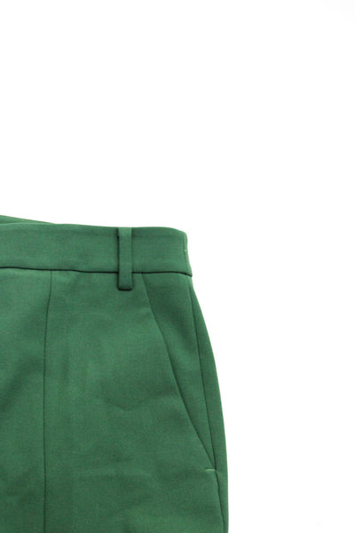 Tibi Women's Mid Rise Straight Leg Dress Pants Green Size 2