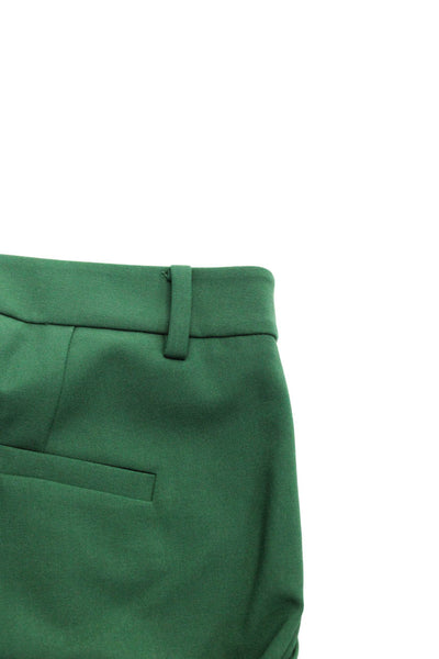 Tibi Women's Mid Rise Straight Leg Dress Pants Green Size 2