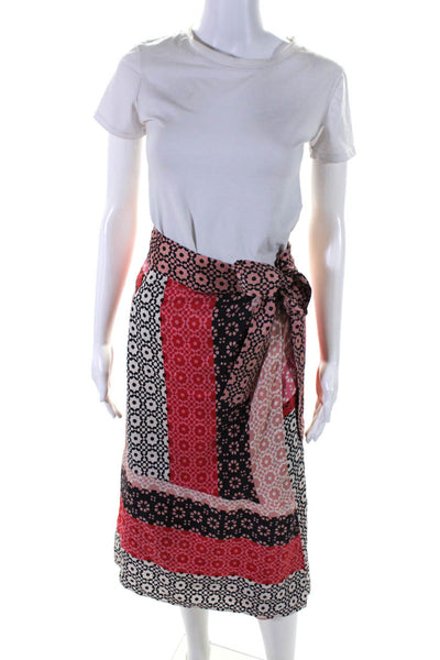 Derek Lam 10 Crosby Women's Silk Floral Print Wrap Maxi Skirt Pink Size 4