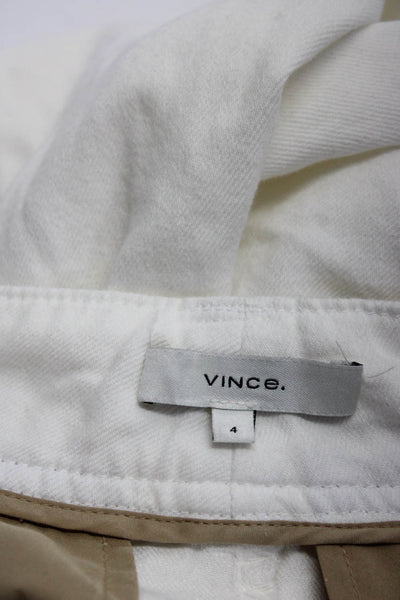 Vince Womens High Rise Straight Leg Jeans White Cotton Size 4