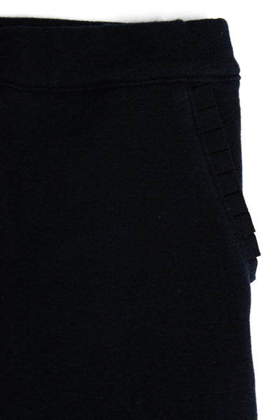 Jacadi Girls Cotton Pleated Elastic Waist Skinny Leg Slip-On Pants Navy Size 6