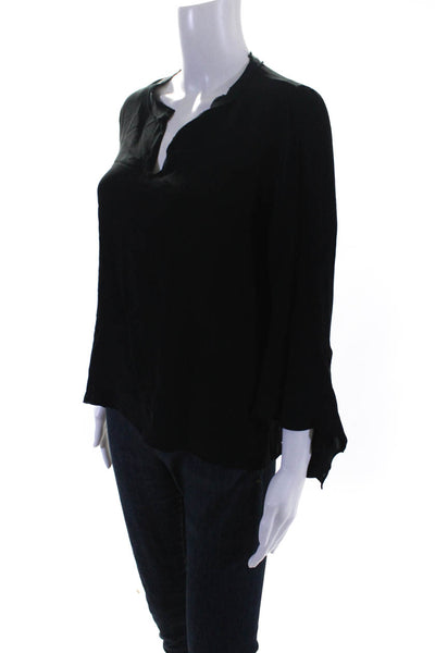 Kobi Halperin Women's Silk Long Sleeve Keyhole Blouse Black Size S