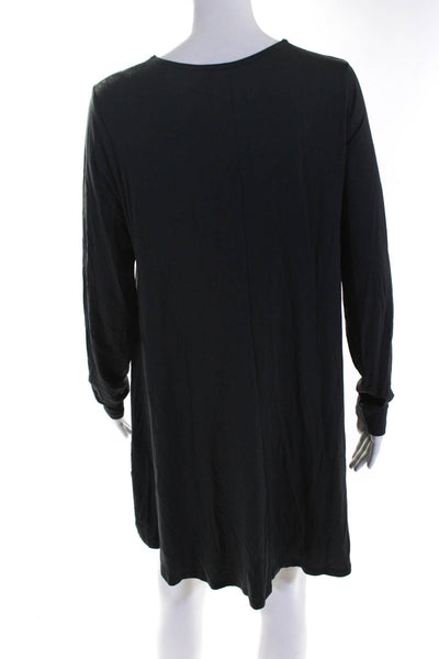 Eileen Fisher Womens Long Sleeves Pullover Shirt Dress Gray Size Small