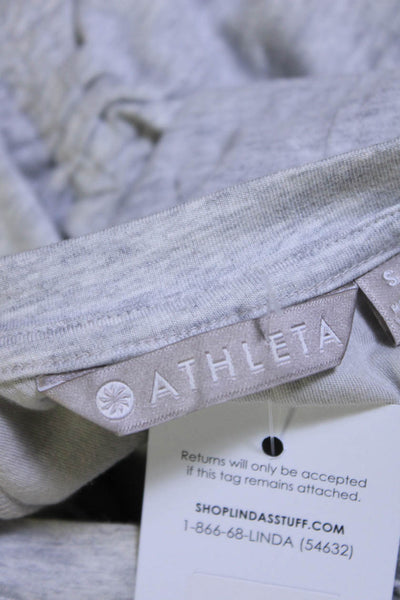 Athleta Womens Cotton Ruched Sleeveless Bodycon Shirt Dress Heather Gray Size S