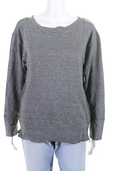 Current/Elliot Women's Long Sleeve Side Zip Pullover T-shirt Gray Size 0