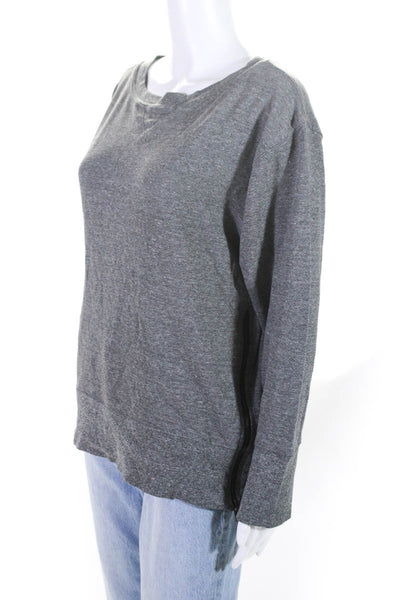 Current/Elliot Women's Long Sleeve Side Zip Pullover T-shirt Gray Size 0