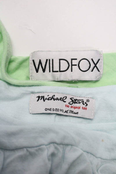 Wildfox Michael Stars Women's Graphic Print Tank Top Green Size S O/S, Lot 2