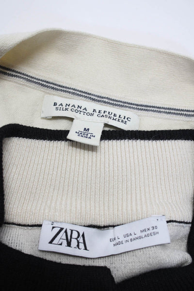 Zara Banana Republic Women's High Neck Button Down Sweater Black Size L M, Lot 2