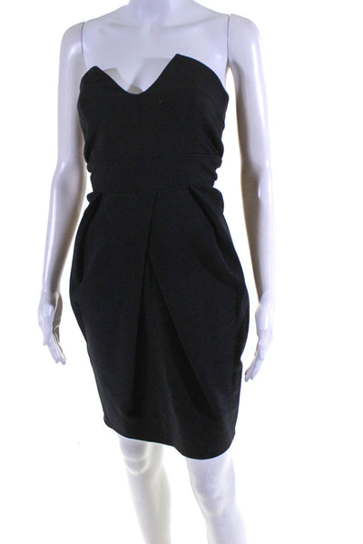 Matthew Stevens Women's Strapless Empire Waist Mini Dress Black Size 0