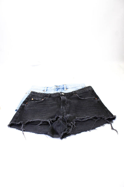 Zara Pistola Womens Fringe Distressed Jean Shorts Blue Gray Size 29 12 Lot 2