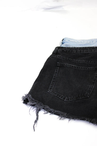 Zara Pistola Womens Fringe Distressed Jean Shorts Blue Gray Size 29 12 Lot 2