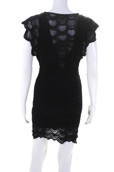 Nightcap by Carisa Rene Womens Short Sleeves Body Con Dress Black Size 1