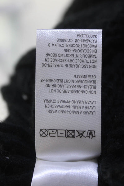 Douuod Girls Knit V-Neck Button Up Fringe Hem Sweater Cardigan Black Size 14Y