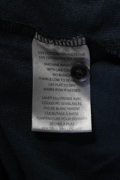 Robert Barakett Mens Cotton Jersey Collared Button Front Shirt Navy Blue Size XL