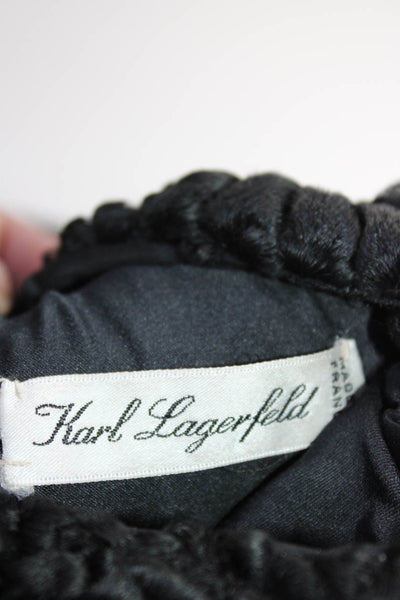 Karl Lagerfeld Womens Large Heart Crossbody Shoulder Hand Muffs Black