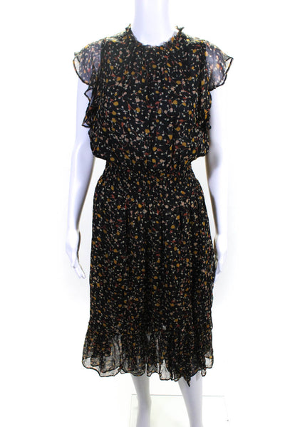 Draper James Women's Round Neck Sleeveless Tiered Midi Dress Floral Size XS
