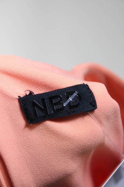 NBD Women's Sleeveless Slit Hem Mini Dress Orange Size XS