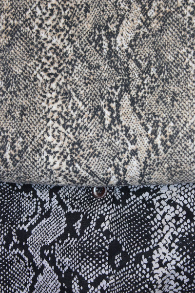 Zara Womens Snakeskin Printed Long Sleeve Shirt Brown Gray Size Small Lot 2