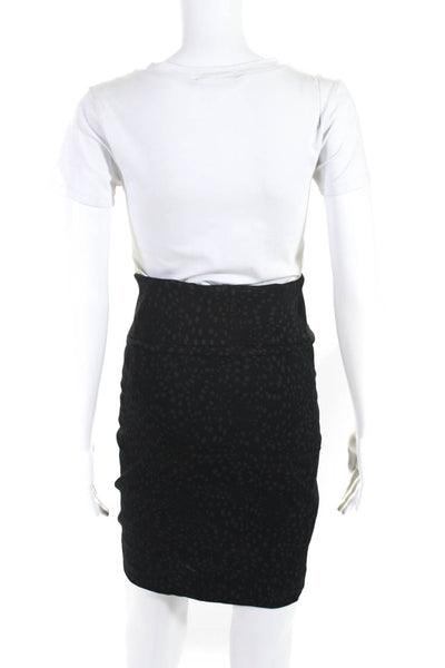 Bitte Kai Rand Womens Fold Over Waist Spotted Stretch Pencil Skirt Black Size XS