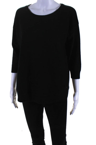 One Grey Day Womens Long Sleeve Cut Out Back Round Neck Sweater Black Small