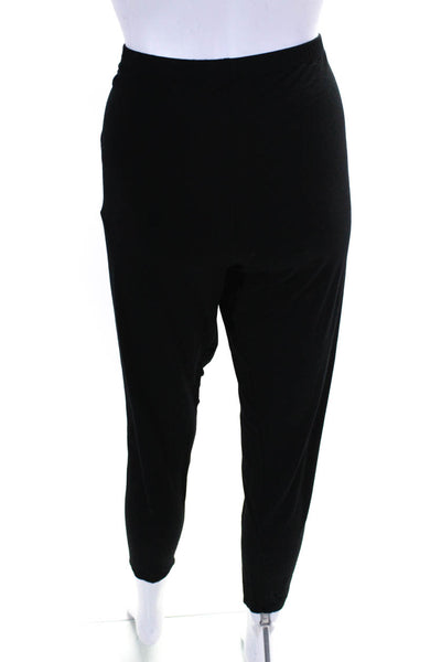 Eileen Fisher Womens Elastic Waistband High Rise Knit Pants Black Size XL