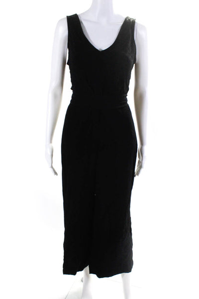 Everlane Womens The City Striped Draped Jumpsuit  Black Size 6