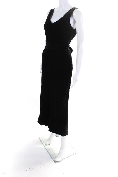 Everlane Womens The City Striped Draped Jumpsuit  Black Size 6