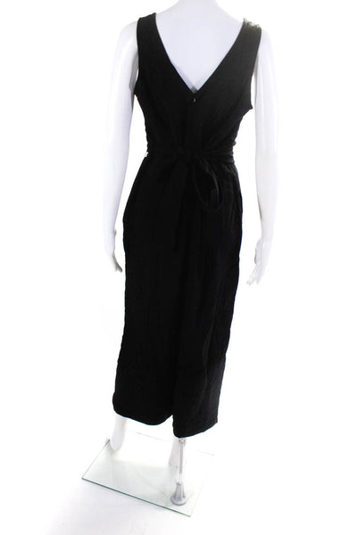 Everlane Womens The City Striped Draped Jumpsuit  Black Size 6