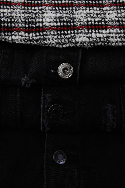 Zara Girls Cotton Distress Striped Textured Button Jackets Black Size 8 10 Lot 4