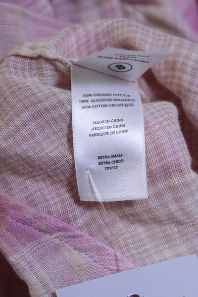 Rails Womens Plaid Button Down Shirt Pink Organic Cotton Size Extra Small