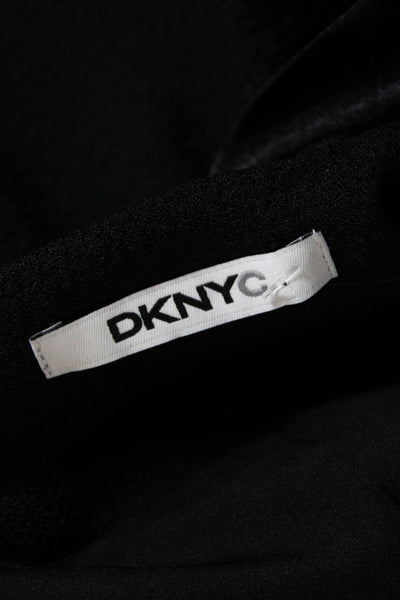 DKNYC Womens Seersucker Satin Lapel Long Sleeve Open Blazer Jacket Black Size S