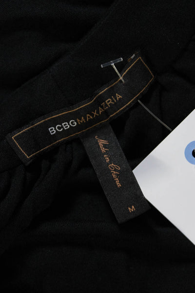 BCBGMAXAZRIA Womens Jersey Knit Cut Out Short Sleeve Blouson Dress Black Size M