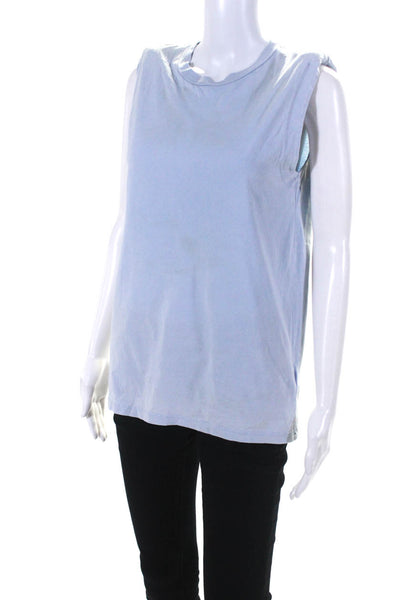 IRO Women's Cotton Sleeveless Crewneck T-Shirt Light Blue Size XS