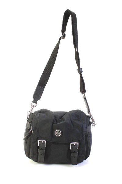 Daniella Lehavi Womens Embossed Leather Crossbody Shoulder Handbag Gray Black