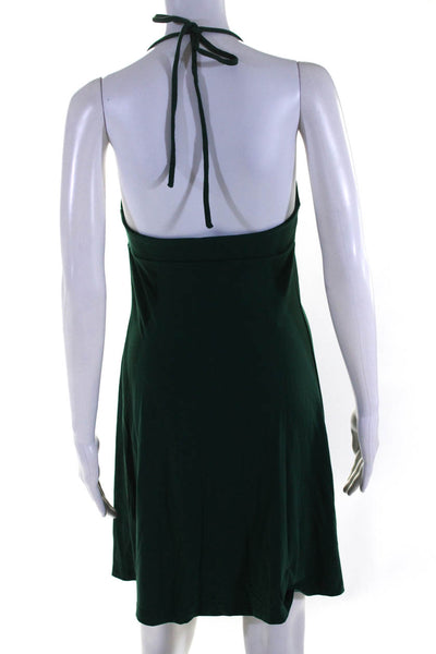 Susana Monaco Womens Open Back Halter V Neck Knit Dress Green Size Small