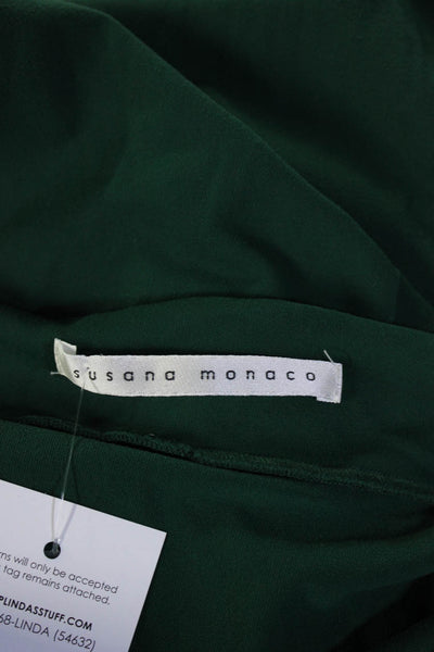 Susana Monaco Womens Open Back Halter V Neck Knit Dress Green Size Small