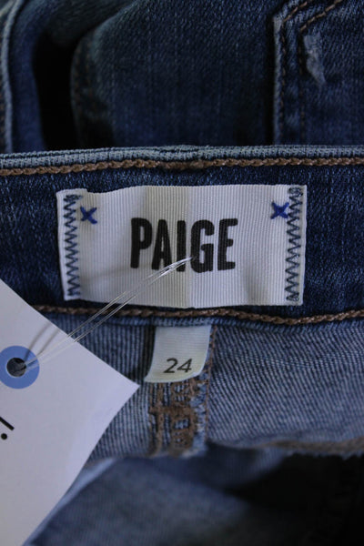 Paige Women's Midrise Medium Wash Five Pockets Skinny Denim Pant Size 24