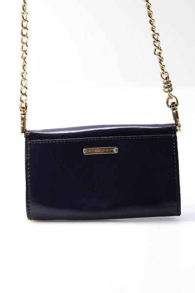 Rebecca Minkoff Womens Single Strap Studded Small Envelope Wallet Purple Leather
