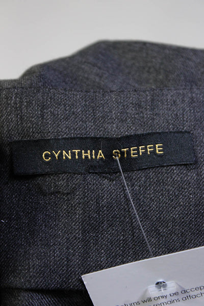 Cynthia Steffe Womens Boat Neck Cap Sleeve Ruched Midi Sheath Dress Gray Size 8