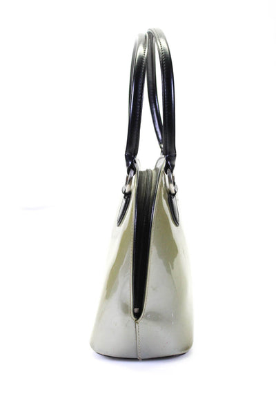 Beijo Women's Leather Full Zip Silver Tone Hardware Top Handle Bag Green Size M
