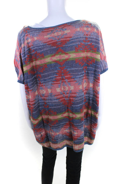 Denim & Supply Ralph Lauren Womens Geometric V Neck Sweater Multicolor Small