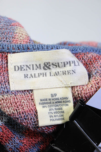 Denim & Supply Ralph Lauren Womens Geometric V Neck Sweater Multicolor Small