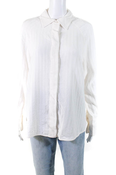 Everlane Womens The City Stripe Shirt  Bone Size 8