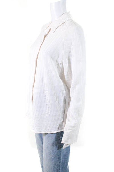 Everlane Womens The City Stripe Shirt  Bone Size 8