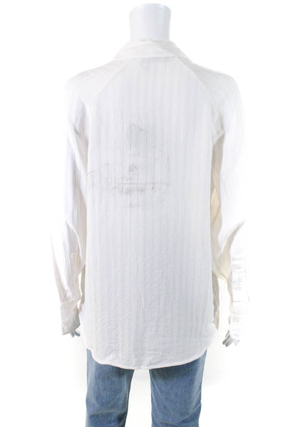 Everlane Womens The City Stripe Shirt  Bone Size 8
